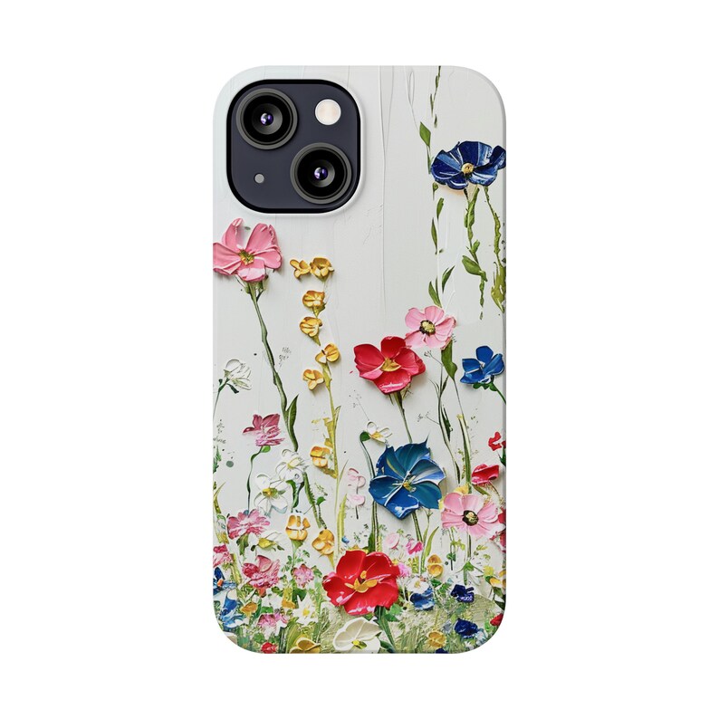 Amazing painting of Wildflowers on iPhone 13 Phone Cases, floral painting, floral image, wildflower painting, flower painting on iPhone image 3