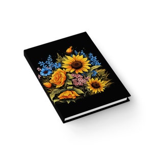 Vintage Sunflowers Blank Journal, sunflowers, botanical, sunflower lover, boho sunflowers, cottagecore, vintage floral , floral graphic image 3