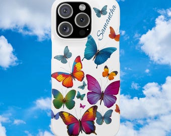 Mariposas de acuarela personalizadas para iPhone 17, iPhone 16, iPhone 15, iPhone 14, iPhone 13, iPhone 12, regalos de mariposas, mariposa, mariposa