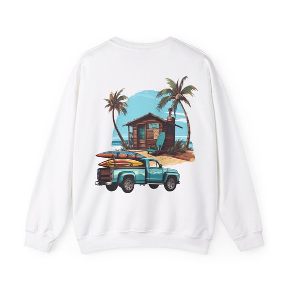 My Beach House Surfing Shack Sweatshirt. Great gift for beach lovers.