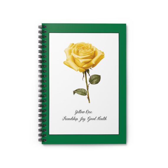 Yellow Rose Spiral Notebook - Ruled Line