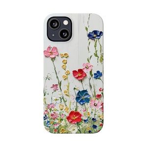 Amazing painting of Wildflowers on iPhone 13 Phone Cases, floral painting, floral image, wildflower painting, flower painting on iPhone image 2