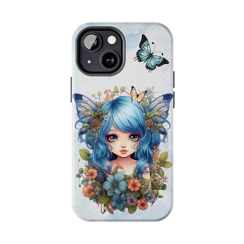 Blue Fairy iPhone 13 Cases, Pretty Blue Fairycore fairy in beautiful Flowercore colors image 10