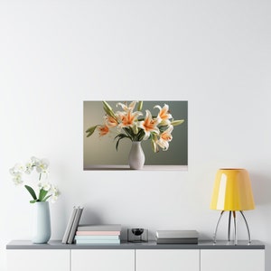 Cana Lilies in Vase Matte Poster Already Professionally Printed image 3