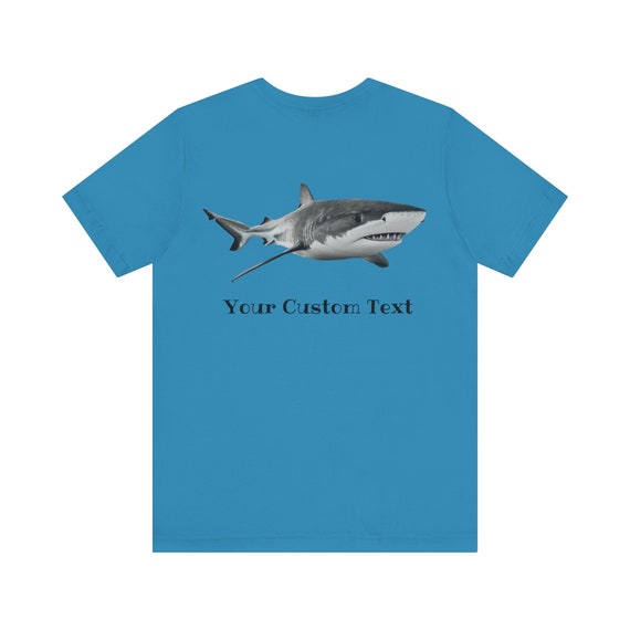 Custom Text Great White Shark T-Shirt Image on the Back, Shark Shirt, Great White Shark Shirt, Shark Gift, Great White Shark Graphic