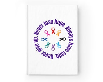 Never Give up. Never Lose Hope. Blank Journal, cancer fighter, cancer warrior, cancer encouragement, cancer gift