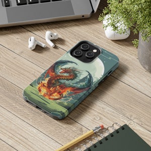 Fiery Dragon iPhone 14 Cases, Knightcore, medieval, Fantasy, Flying Dragon image 8