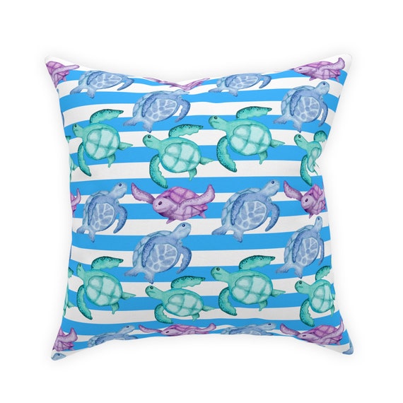 Sea Turtles Broadcloth Pillow, marine life, sea turtle enthusiast, turtle conservation, wildlife support, nature lover