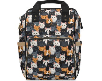 Cute Cats Tote Backpack. Perfect backpack for everyday, for school or for your favorite cat lover! Cat mama,cat mom tote, cat mom gift