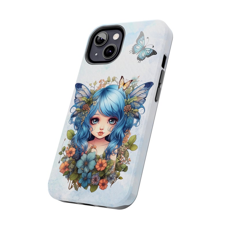 Blue Fairy iPhone 13 Cases, Pretty Blue Fairycore fairy in beautiful Flowercore colors image 9
