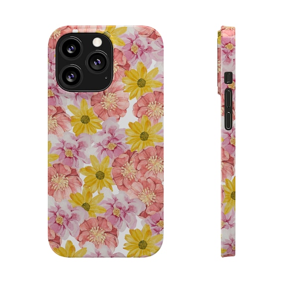 Pink and Yellow Flowers  iPhone 13 Phone Cases