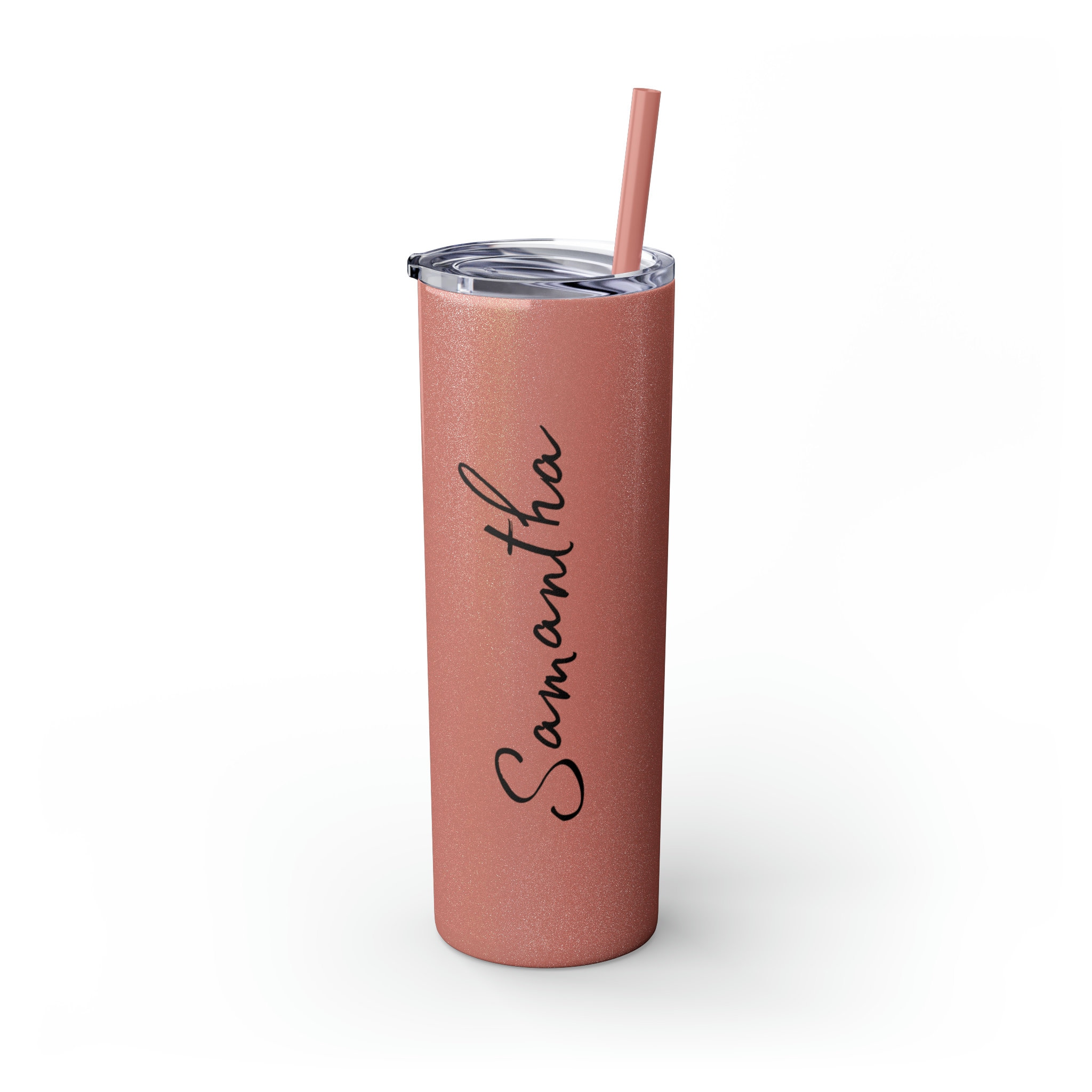 Custom Name Skinny Tumbler with Straw, 20oz, Personalized Name Tumbler, Custom Travel Mug, Custom Birthday Tumbler, Custom Teacher Tumbler