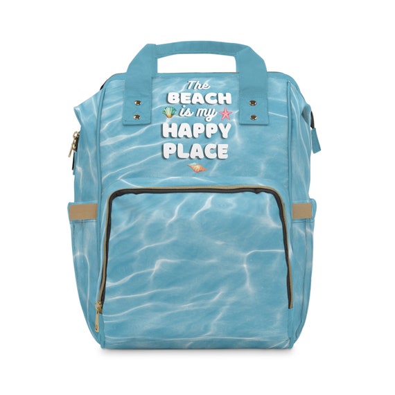 The Beach is my Happy Place Tote Backpack. Perfect backpack for everyday or for your favorite Beach lover!