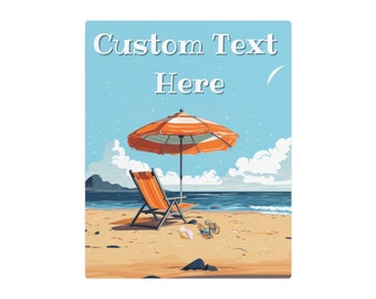 Custom Beach Metal Art Sign. Beach Chair by the Ocean. Add your own text for the title to make the perfect gift! Custom Coastal Decor