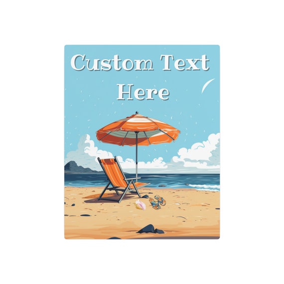 Custom Beach Metal Art Sign. Beach Chair by the Ocean. Add your own text for the title to make the perfect gift! Custom Coastal Decor