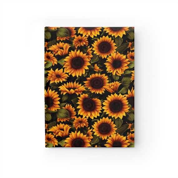 Boho Sunflowers Blank Journal, Amazing Sunflower all over for a great journal. Perfect gift for your favorite gardener