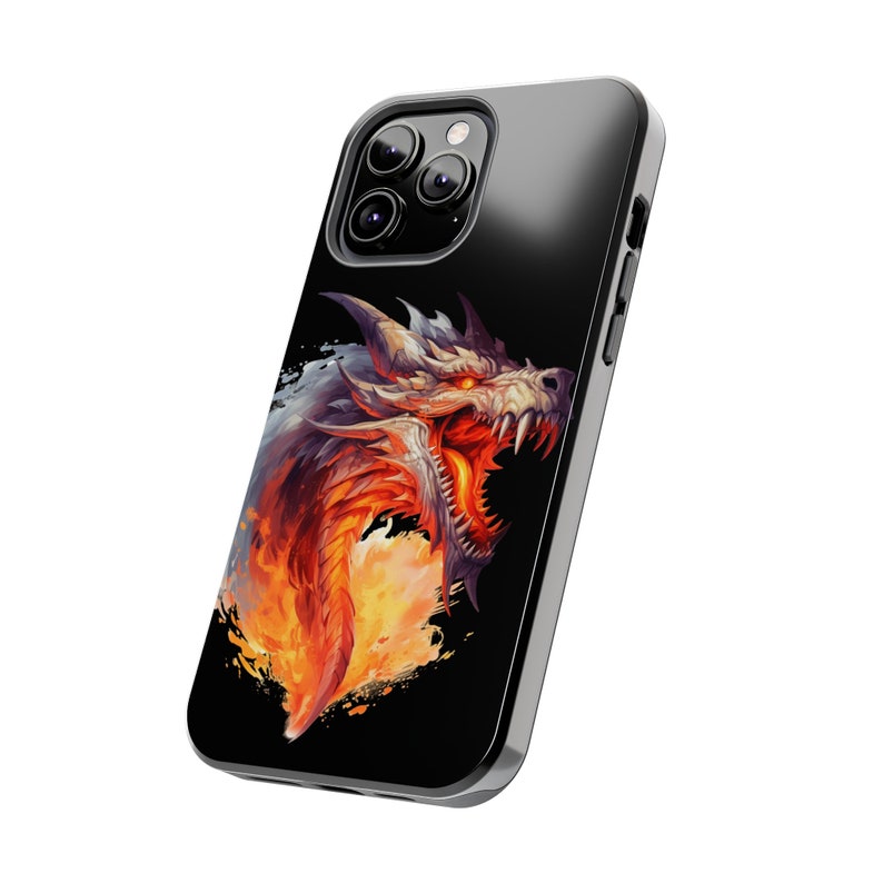 Angry Dragon iPhone 13 Cases, Knightcore, medieval, Fantasy, Flying Dragon, Fiery Golden Dragon image 2