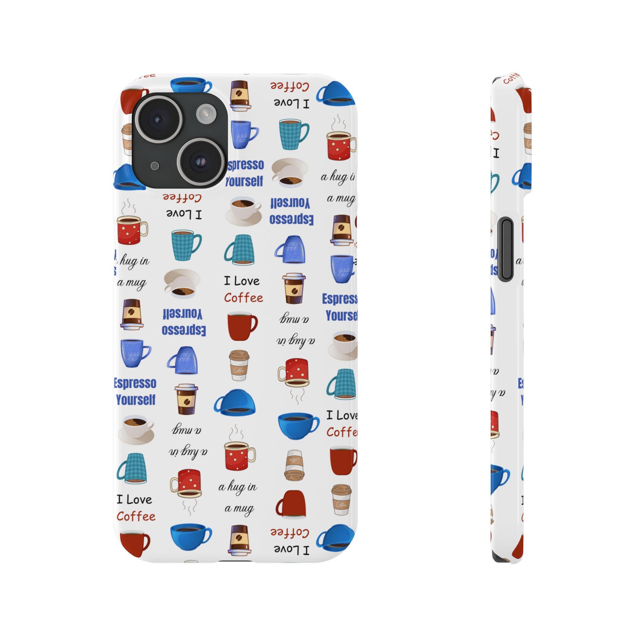I Love Coffee iPhone 16, iPhone 15, iPhone 14, iPhone 13, iPhone 12 Cases. Perfect gift for your coffee lover!