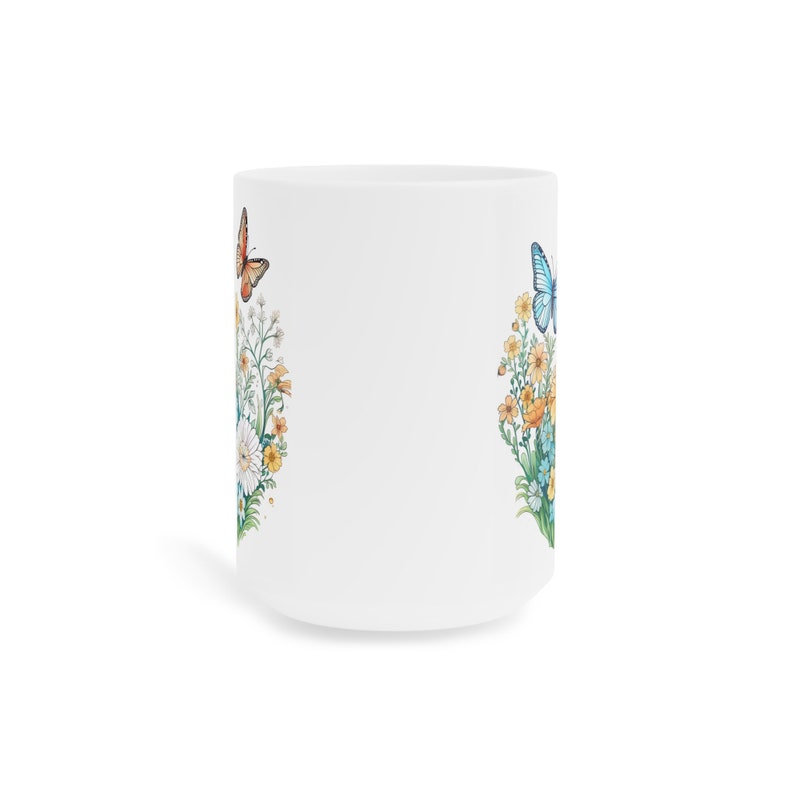 Wildflowers and Butterflies Coffee cup 15/20 oz. Amazing flowers in beautiful Flowercore colors image 6