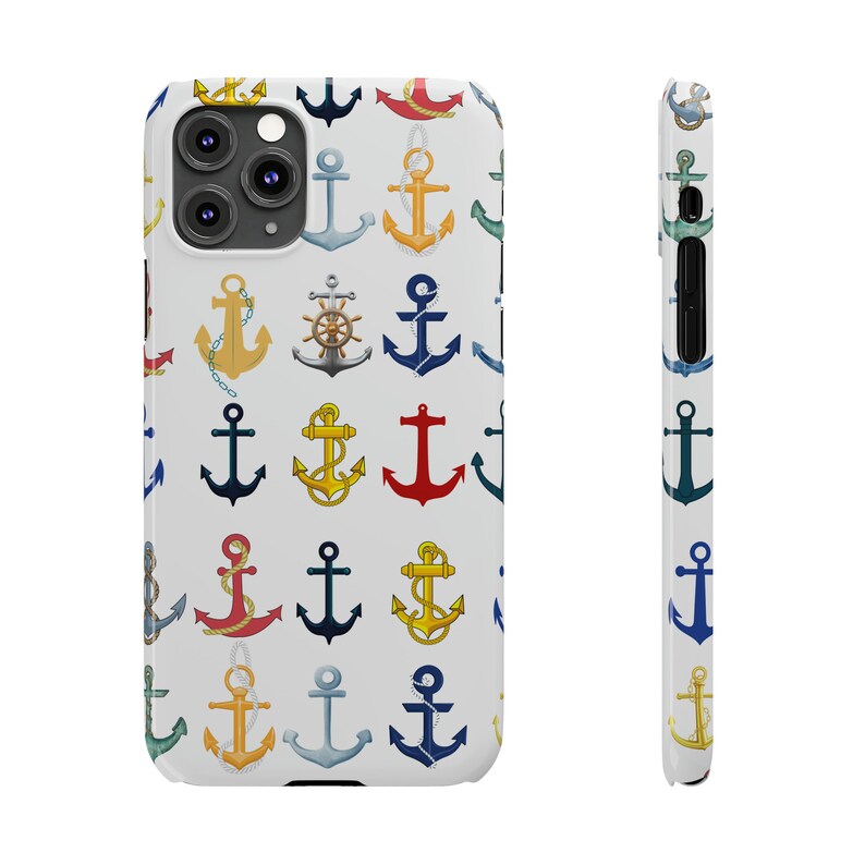 Anchors iPhone 11 Phone Cases, Brightly Colored Anchors for your Sailing and Boating Enthusiast image 5