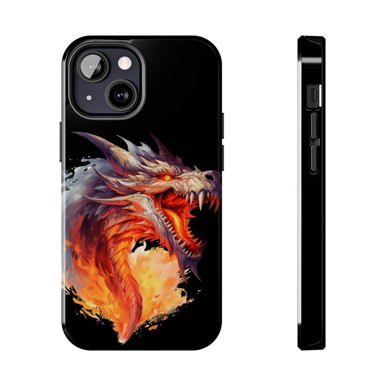 Angry Dragon iPhone 13 Cases, Knightcore, medieval, Fantasy, Flying Dragon, Fiery Golden Dragon image 7