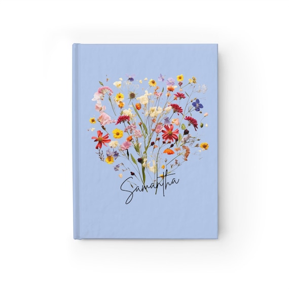 Personalize this Boho Wildflower Journal with your name in Script, Custom Journal, custom Wildflower notebook, boho wildflowers, floral