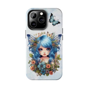 Blue Fairy iPhone 13 Cases, Pretty Blue Fairycore fairy in beautiful Flowercore colors image 1