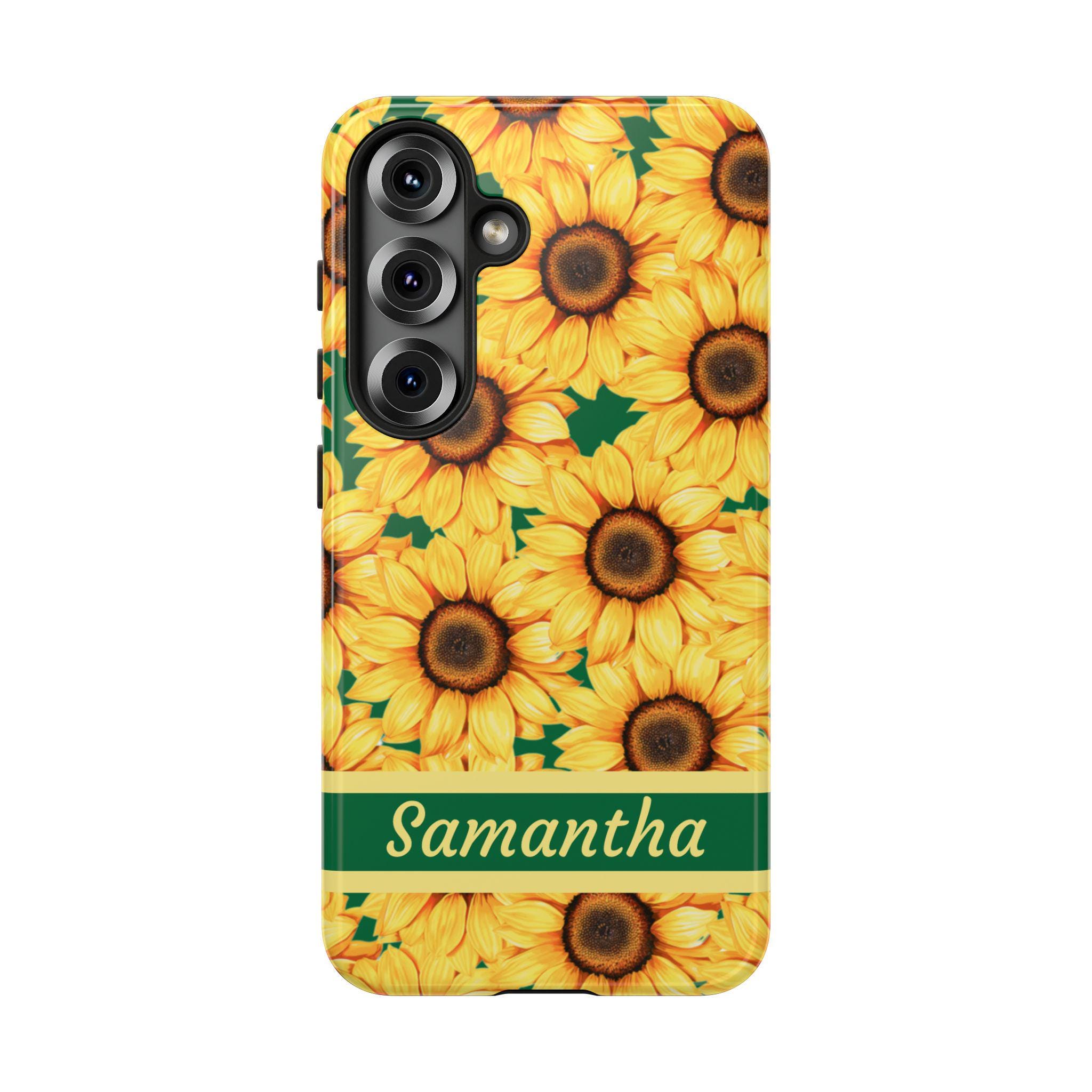 Sunflowers Personalized Samsung Galaxy S25, S24, S23, S22, S21 phone case. Custom Samsung Sunflower case