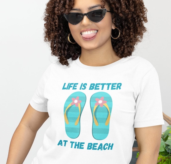 Life is Better at the Beach Shirt, Beach shirt, Beach t-shirt, Beach Chair at ocean, Coastal shirt,  Funny beach saying, Beach gift