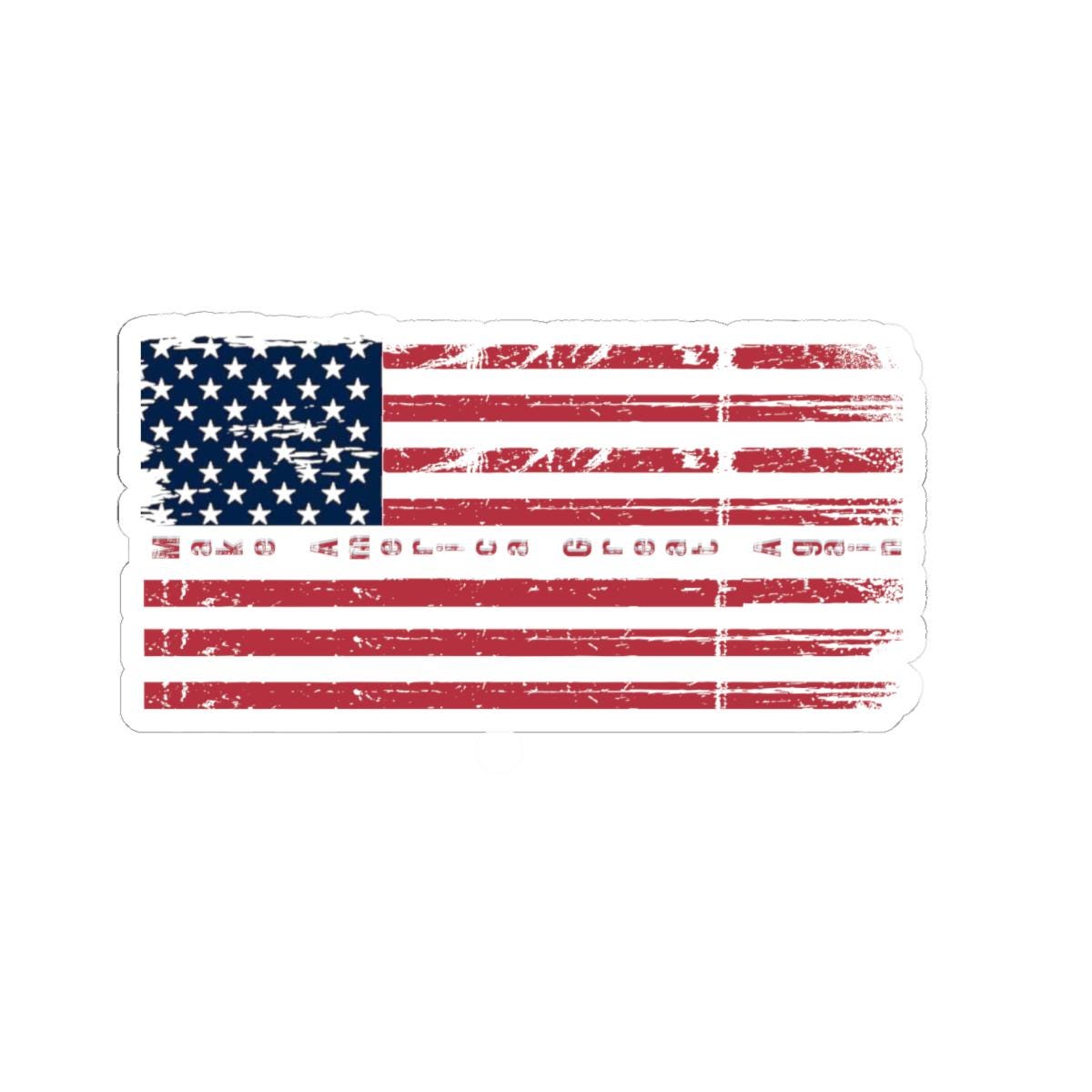Make America Great Again Sticker with Transparent or White Edges. Add this MAGA flag to your bottle, computer or books!