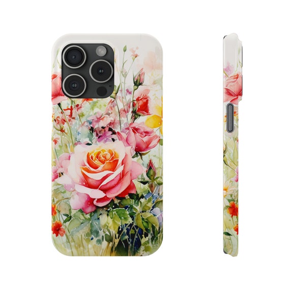 Watercolor Roses iPhone 15 Phone Cases, Beautiful watercolor roses on your iPhone case, Amazing graphic!