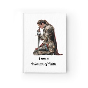 Woman of Faith Warrior Blank Journal, Prayer Warrior, Armor of God, Warrior of Faith, Christian Woman Notebook image 1