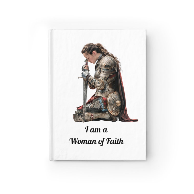 Woman of Faith Warrior Blank Journal, Prayer Warrior, Armor of God, Warrior of Faith, Christian Woman Notebook image 1