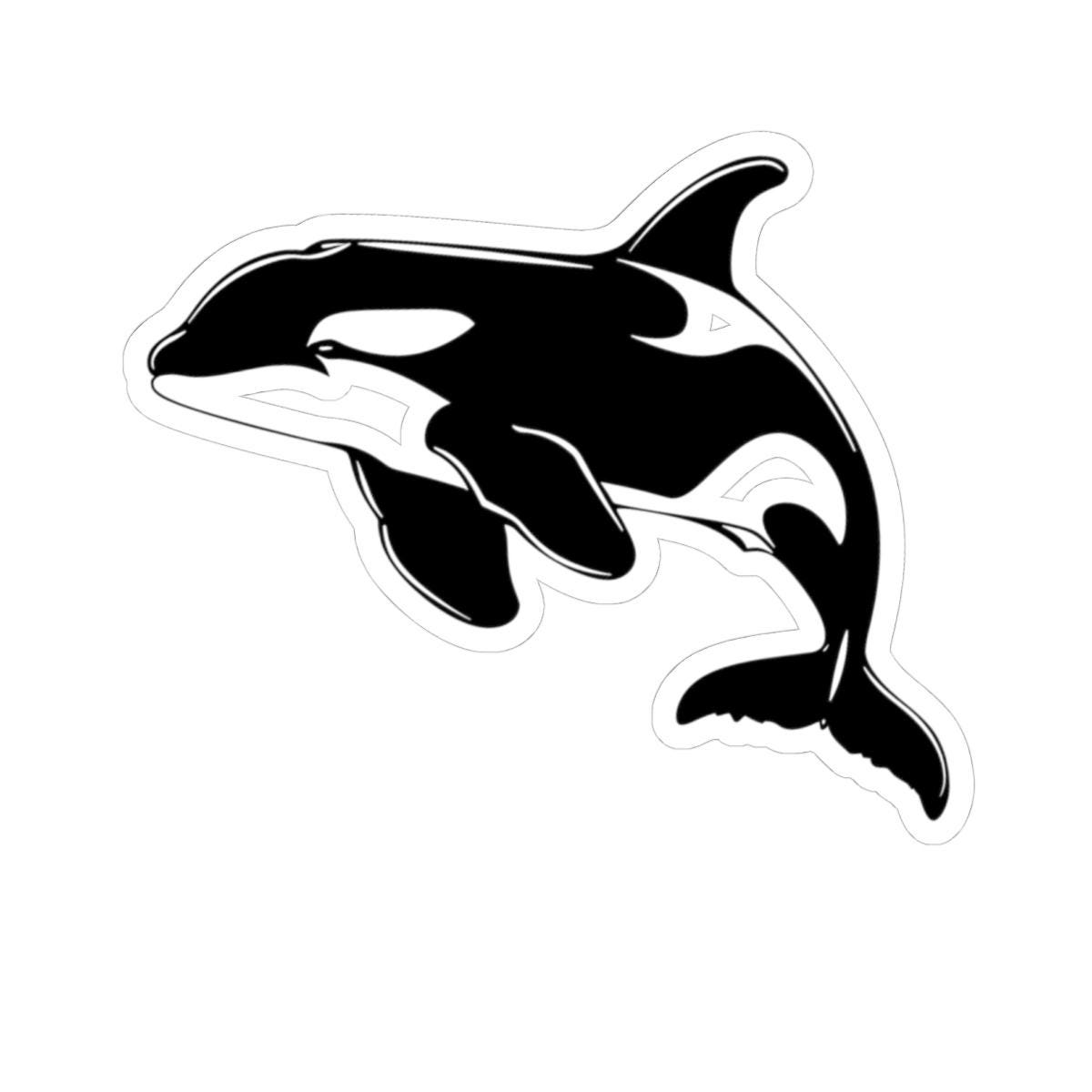 Killer Whale Sticker with Transparent or White Edges. Add this amazing Orca sticker to your bottle, computer or books!