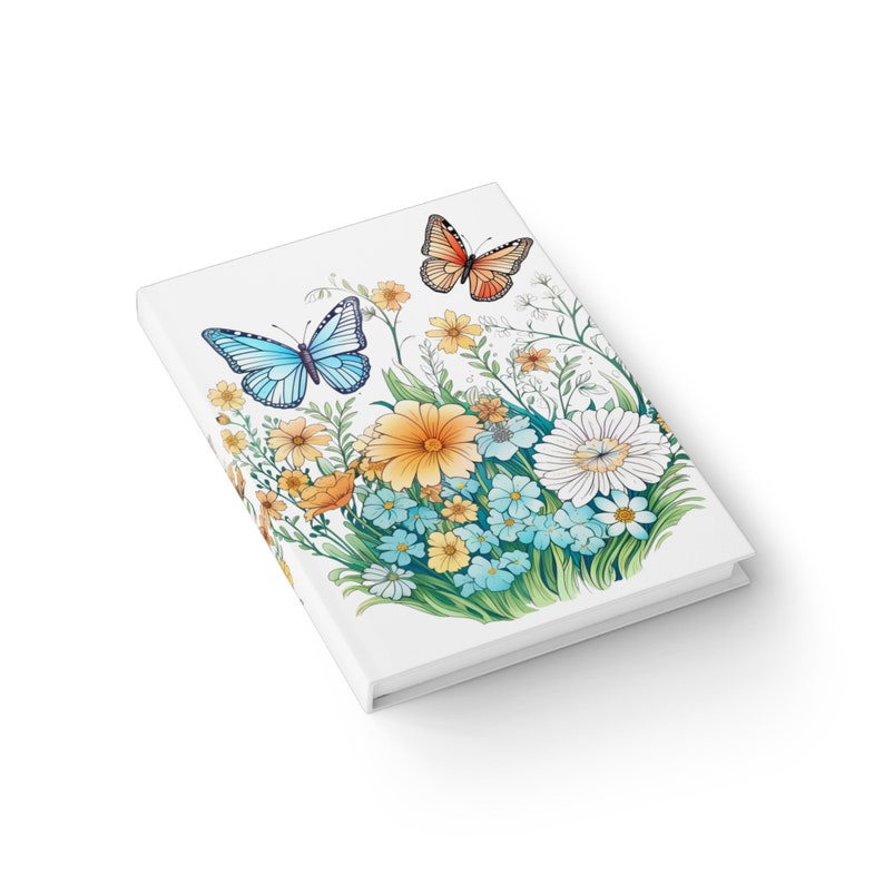 Wildflowers and Butterflies Blank Journal, Beautiful flowers and Butterflies in flowercore colors. Cottagecore, fairycore image 3