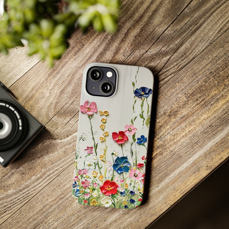 Amazing painting of Wildflowers on iPhone 13 Phone Cases, floral painting, floral image, wildflower painting, flower painting on iPhone image 8