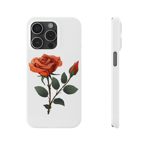 Orange Rose iPhone 15 Phone Cases