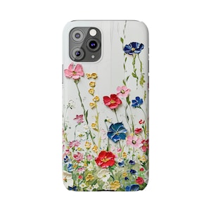 Amazing painting of Wildflowers on iPhone 11 Phone Cases, floral painting, floral image, wildflower painting image 1