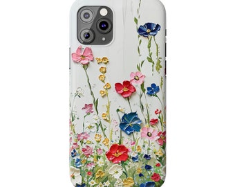 Amazing painting of Wildflowers on iPhone 11 Phone Cases, floral painting, floral image, wildflower painting