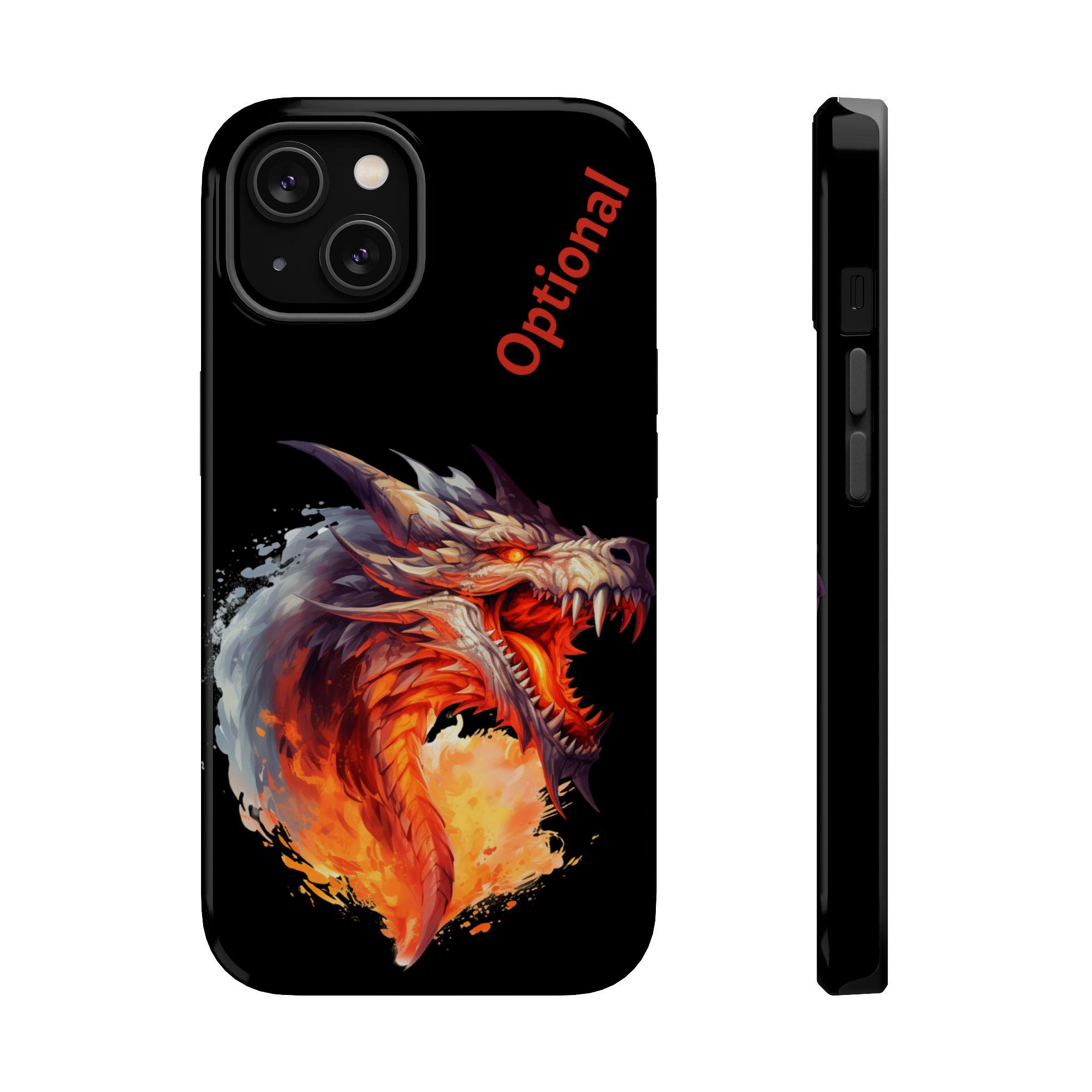 Angry Dragon Magnetic Safe Tough iPhone 16, 15, 14, 13 Cases with Optional Personalization. Knightcore, medieval, Fantasy, Flying Dragon