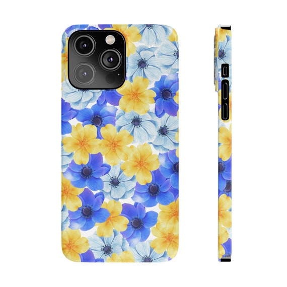 Blue and Yellow Flowers  iPhone 14 Phone Cases