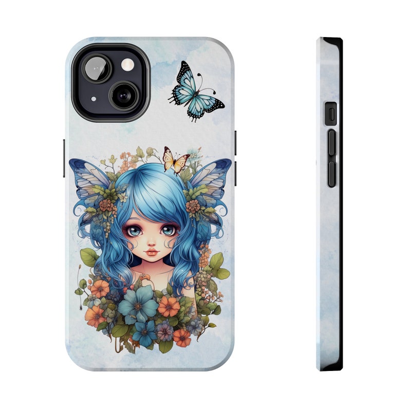 Blue Fairy iPhone 13 Cases, Pretty Blue Fairycore fairy in beautiful Flowercore colors image 8