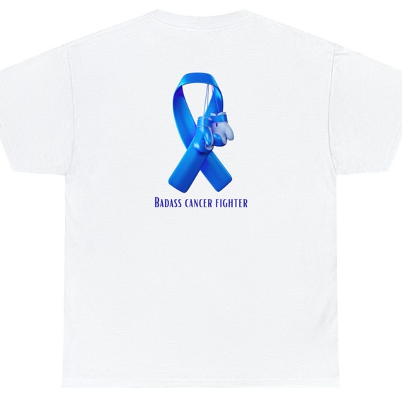Badass Prostate Cancer Fighter shirt. Cancer fighter tshirt, prostate cancer shirt, prostate cancer warrior, blue cancer ribbon
