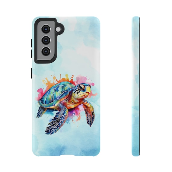 Sea Turtle Samsung Galaxy S21, S22, S23, S24 Phone Cases. Colorful watercolor sea turtle, save the turtles, sea turtle lover, sea turtle