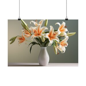 Cana Lilies in Vase Matte Poster Already Professionally Printed image 7