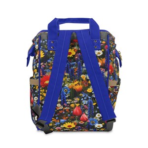 Bright Wildflowers Tote Backpack. Perfect backpack for everyday, for school or for your favorite flower lover image 2