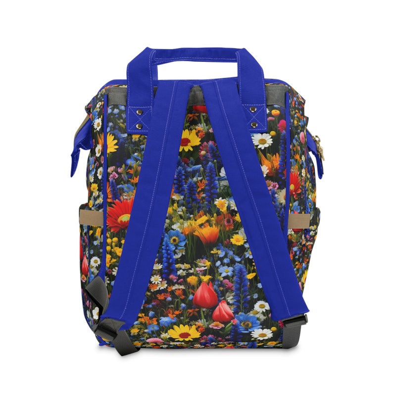 Bright Wildflowers Tote Backpack. Perfect backpack for everyday, for school or for your favorite flower lover image 2
