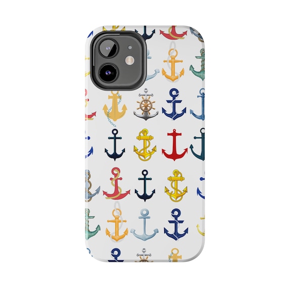 Anchors iPhone 12 cases. Brightly Colored Anchors for your Sailing and Boating Enthusiast