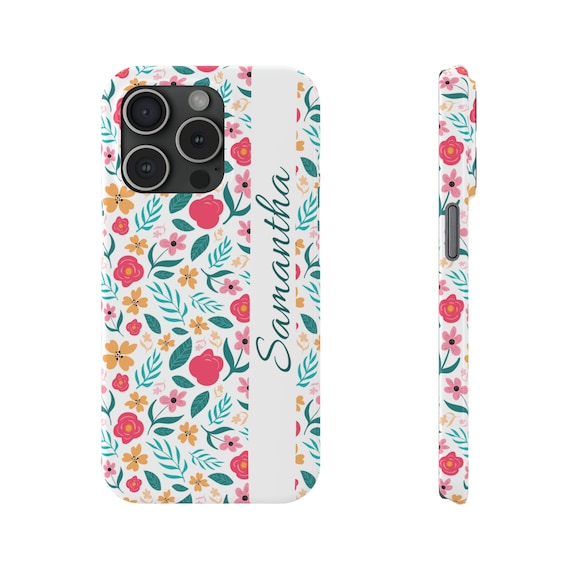 Personalized I Love Flowers iPhone 15 Phone Case. Perfect for gardeners and flower lovers