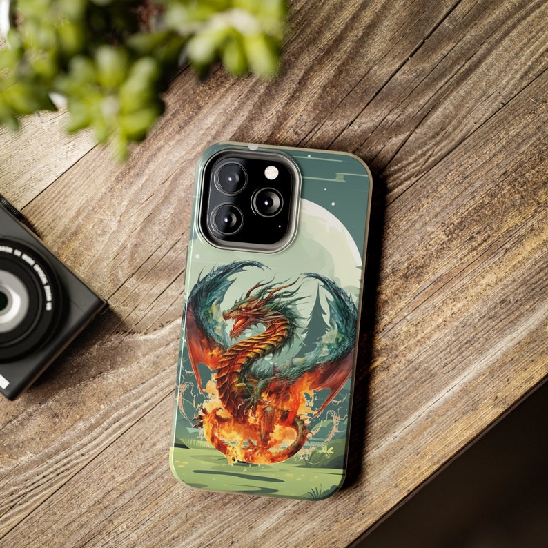 Fiery Dragon iPhone 13 Cases, Knightcore, medieval, Fantasy, Flying Dragon image 8